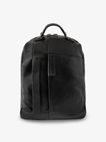 Кожаный рюкзак чёрного матового цвета