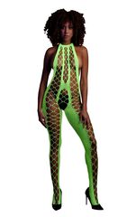 Зеленый кэтсьюит Bodystocking with Halterneck - 