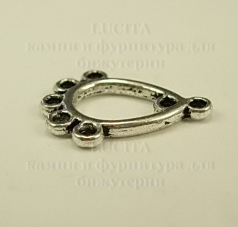 Коннектор "Капля" (1-6) 16х12 мм (цвет - античное серебро) ()