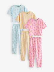 Пижама для девочки Next E31-745, 3 шт., Голубой, Светло-желтый, Розовый