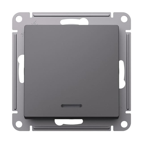Выключатель одноклавишный с подсветкой 10AX 250 В. Цвет Базальт. Schneider Electric AtlasDesign. ATN001413