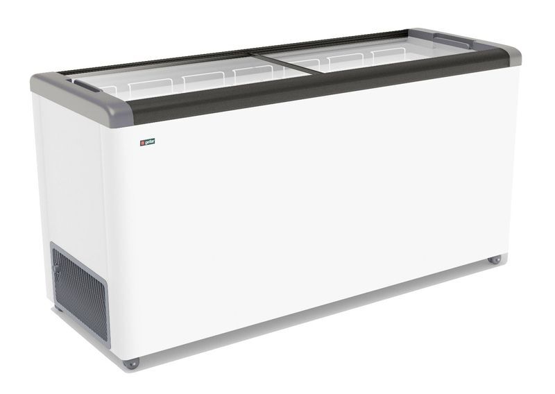 ЛАРЬ МОРОЗИЛЬНЫЙ GELLAR FG 600 С ПРЯМОЕ СТЕКЛО СЕРЫЙ