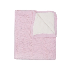 Плед-покрывало "Стразы" вязаный, внутренний слой велсофт, 95*115 см (мятный)