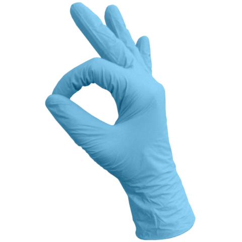 Перчатки косметические нитриловые Голубые размер M (100 штук - 50 пар)