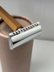 Т-образная бритва MUEHLE HEXAGON, анодированный алюминий, бронзовая закрытая голова