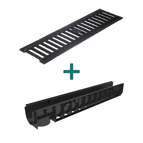 Комплект Gidrolica Standart: лоток ЛВ-10.14,5.13,5 + решетка РВ-10.13,6.50, кл. C250