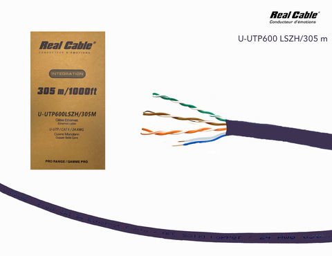 Real Cable U-UTP600-LSZH/305M, кабель CAT6 в катушке