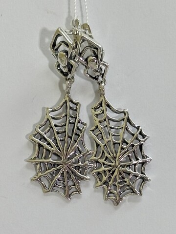 Паутина (серебряное серьги)