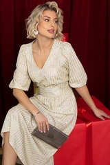 Платье праздничное Мадлен (белое золото) П14603-18М LT Collection