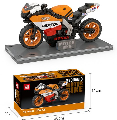 Конструктор Мотоцикл Спорт 284 дет.