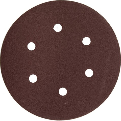 Круг шлифовальный ЗУБР ?Мастер? универсальный, из абразивной бумаги на велкро основе, 6 отверстий, Р120, 150мм, 5шт