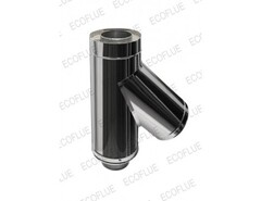 Тройник-сэндвич 45°, 115/200 мм нерж. (AISI 409-1 мм./430-0,5 мм.), ECOFLUE