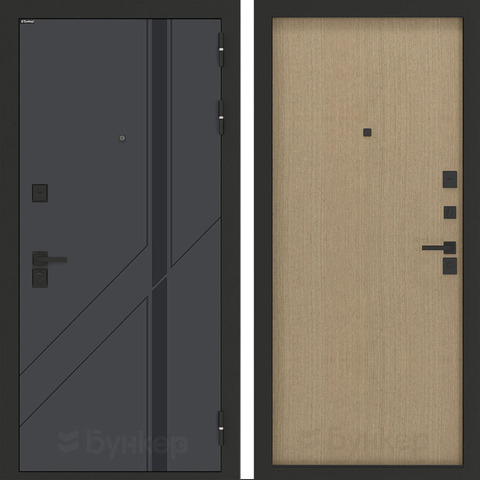 Входная металлическая дверь Бункер БН-12 Веллюто верде Гладкая Венге светлый