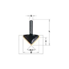 Фреза V- образная для углового соединения V 90,2° S=8 D=37x18,3x58 RH CMT S915.04021
