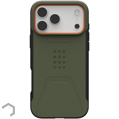 Чехол Uag Civilian Case для iPhone 17 Pro Max, Оливковый/Оранжевый | Olive/Orange