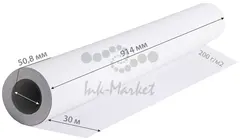 Бумага Cactus CS-PC200-91430 36"(A0) 914мм-30м/200г/м2/белый матовое универсальная (с покрытием) втулка:50.8мм (2") — фото 2