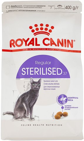 ПРОМО! Royal Canin Sterilised 37 сухой корм для стерилизованных кошек 400г + пауч