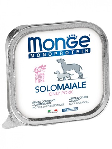 Monge Dog Monoprotein Solo консервы для собак паштет из свинины 150г