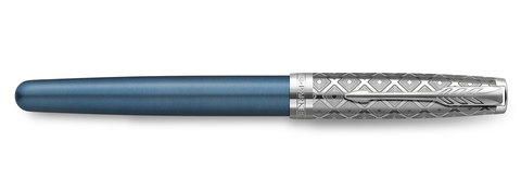 Ручка перьевая Parker Sonnet Premium 2021, F537, Metal & Blue Lacquer CT (2119743)