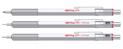 Набор Rotring 600 Silver из шариковой ручки и карандашей 0,5 mm; 0,7 mm (R600_Set_Silver)