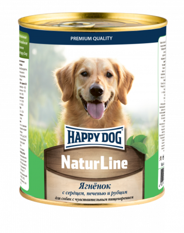 Happy Dog Natur Line консервы для собак (ягненок с сердцем и печенью) 970 гр