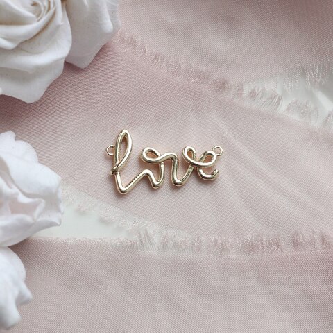 Коннектор Love 24*13,5 мм, 1 шт, позолота П359