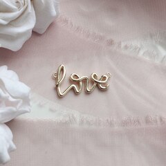Коннектор Love 24*13,5 мм, 1 шт, позолота П359