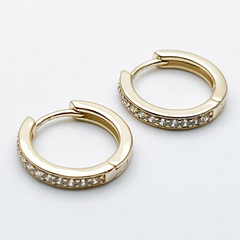 Ювелирные швензы Конго, позолота, фианиты, размер 16*2,7 мм, цена за пару