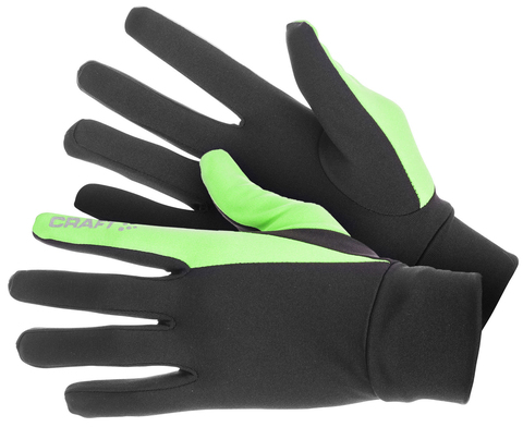 Флисовые Перчатки для бега Craft Thermal Black/Green