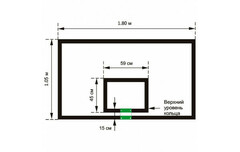 Щит баскетбольный игровой (фанера 15 мм, металлокаркас) 1050х1800 мм Zavodsporta