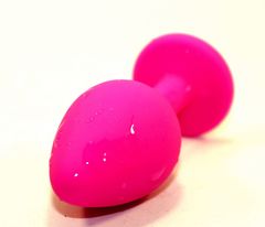 Розовая силиконовая коническая пробка с розовым стразом - 8,2 см. - 