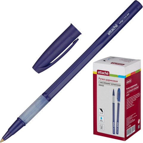 Ручка шариковая Attache Indigo синяя (толщина линии 0.6 мм)
