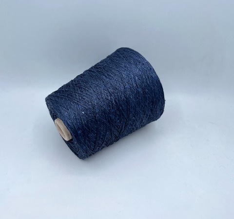 Filati Naturali (пр.Италия),art-Lino, 310/100гр, 100%Лен+пайетки+люрекс, цвет-Темно-синий меланж, арт-28103