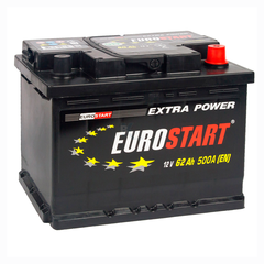 Аккумулятор EUROSTART Extra Power (62Ah, 500A, R+) EU620