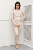 Пижама для беременных и кормящих 09991 бежевый