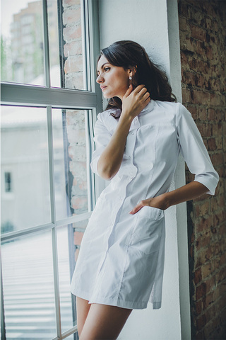 Халат женский м110(3/4) сансара белый