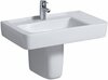 Раковина Geberit Renova Plan с полкой асимметрический: B=75см, T=48см, Отверстие под смеситель=По центру, Перелив=Без, Полочное пространство=Правая, Белый