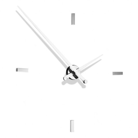 Часы Nomon Tacon 4 L, WHITE. (основа - хромированная сталь/стрелки - белый лак) D=100см