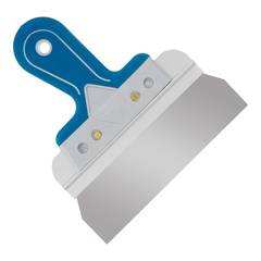 12-9-020 Шпатель фасадный прямой, нержавеющая сталь 0,6мм, двухкомпонентная литая рукоятка, 200мм (РемоКолор)