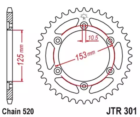 Звезда ведомая JTR301 40