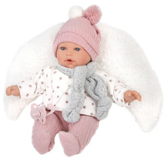 Munecas Antonio Juan Кукла озвученная Памела на подушке, 27 см, плачет, мягконабивная (11114)