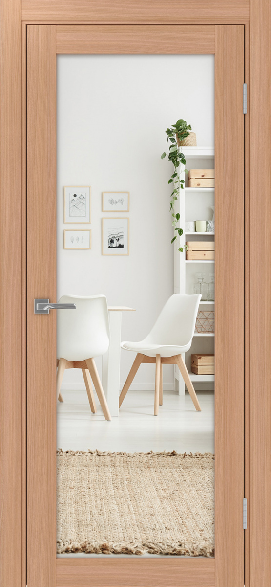 Дверь межкомнатная Оптима Порте Турин 501.2 (зеркало двухстороннее), цвет темный ясень, экошпон, зеркало