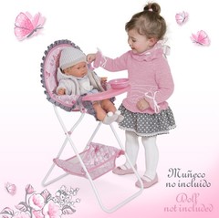 DeCuevas Стульчик для кормления для куклы складной с посудой серия 