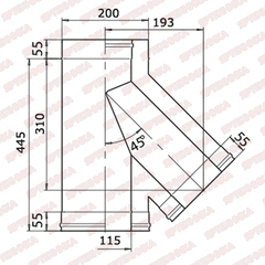 Тройник-сэндвич 135° d115х200мм (430/0,5мм+оцинк) Ferrum в интернет-магазине ЯрТехника