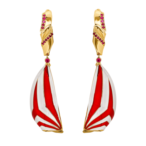 Серьги Регата с Сапфирами и цветной эмалью, E0297-0/5