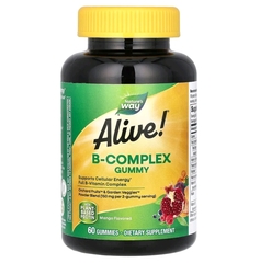 Nature's way, Alive!, комплекс витаминов группы B, со вкусом манго, 60 жевательных таблеток