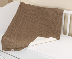 Плед-покрывало "Стразы" вязаный, внутренний слой велсофт, 95*115 см (кофейный)