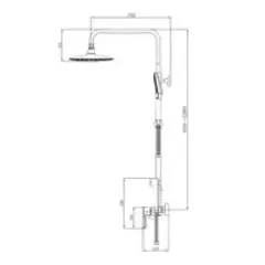 Стойка душевая со смесителем HAIBA HB24814-7 черный