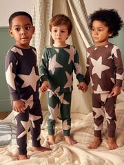 Пижама для мальчика Next K98-601, 3 шт., Зеленый, Коричневый, Темно-серый