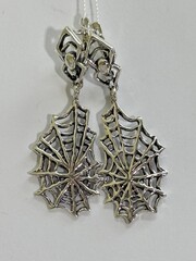 Паутина (серебряное серьги)